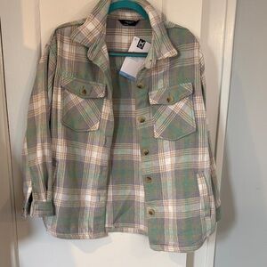 Pastel Plaid Button-Up Shacket